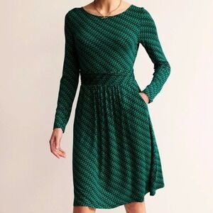 Boden Green Long Sleeve Dress